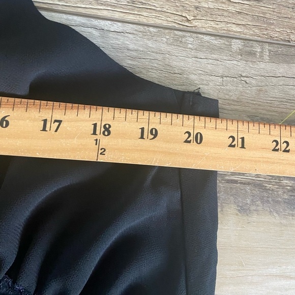 Jones New York Nightgown Black Chiffon Size XL Lace Trim Chemise Feminine Sexy - Picture 5 of 9